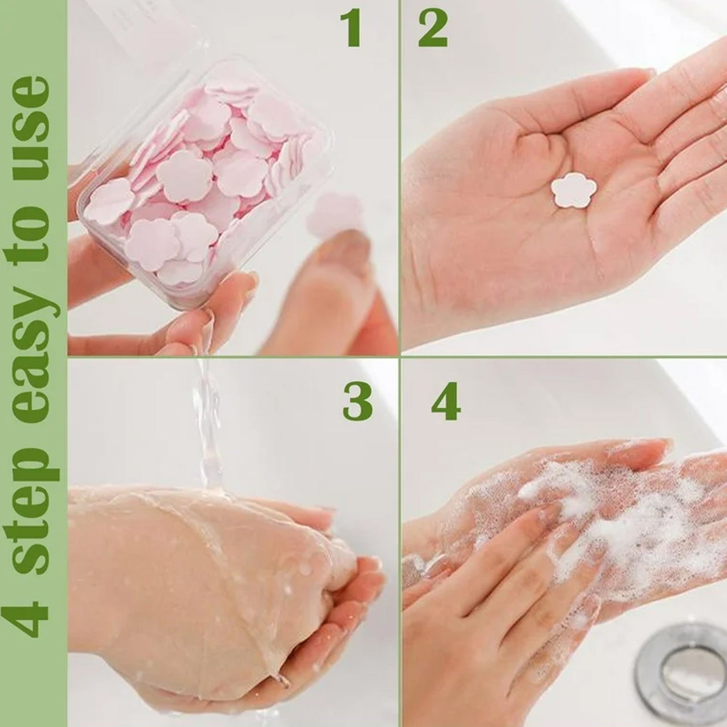 Mini Portable Travel Soap Paper Sheets Flower Shape (100 Pcs Set Approx / Mix Color) Mini Portable Travel Soap Paper Sheets Flower Shape (100 Pcs Set Approx / Mix Color)